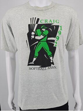 Vintage 1992 Screen Stars Craig Softball Association Colorado T-Shirt (XL)